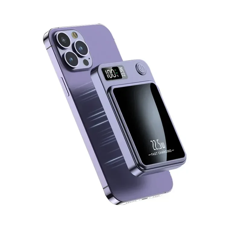 POWER BANK 10000 mAh AVEC ECRAN LED MAGSAFE - Violet