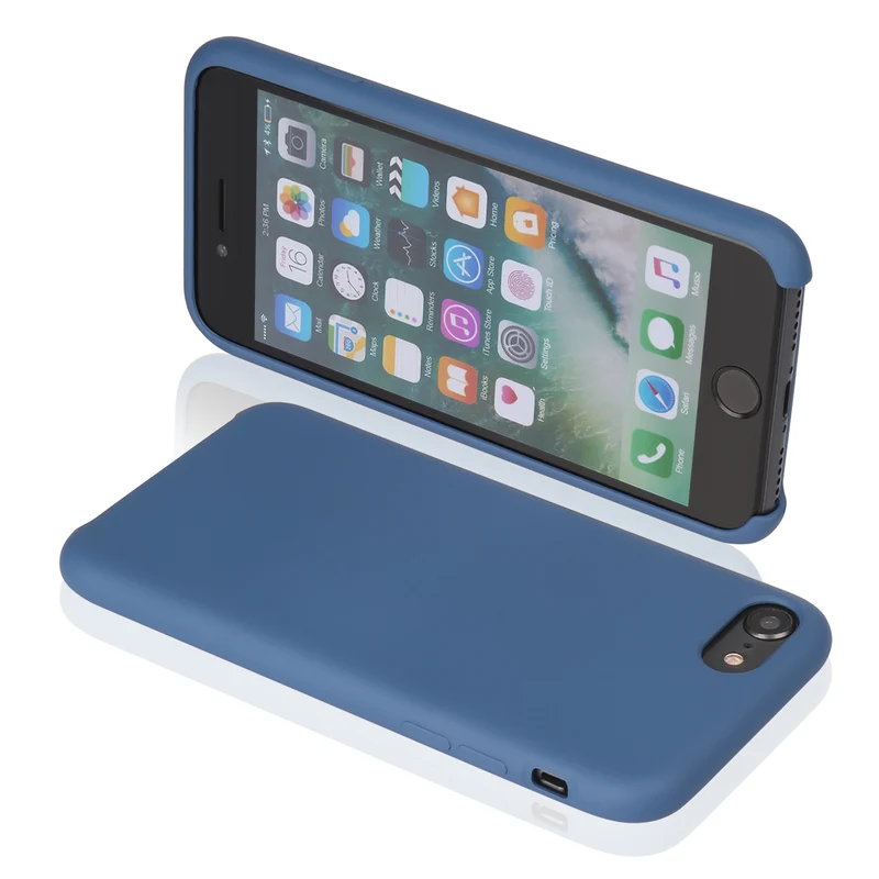 Coque pour Iphone 7/8 Rigide en Silicone - Bleu