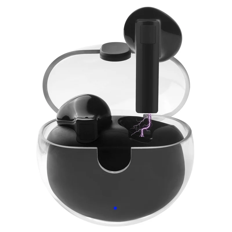 Ecouteurs Bluetooth avec Reduction de Bruit - Noir boitier transparent