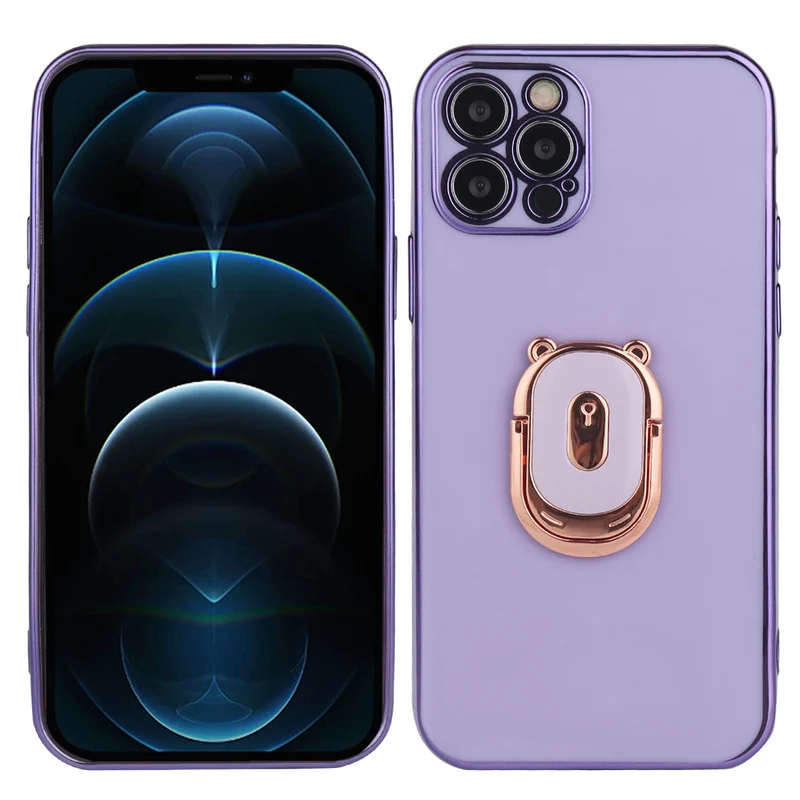 Coque Silicone avec Anneau Magnetique - Doré