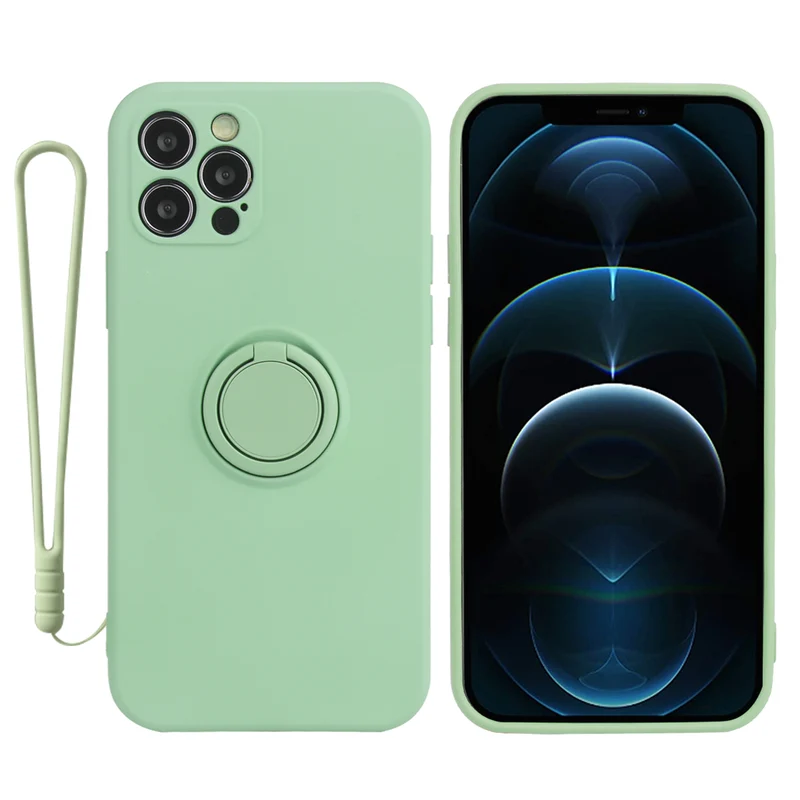 Coque Silicone avec Anneau Magnetique - Vert