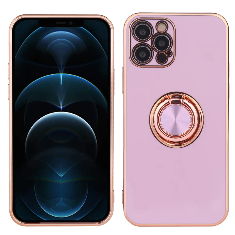 Coque avec Porte Anneau Support et Magnetique - Rose