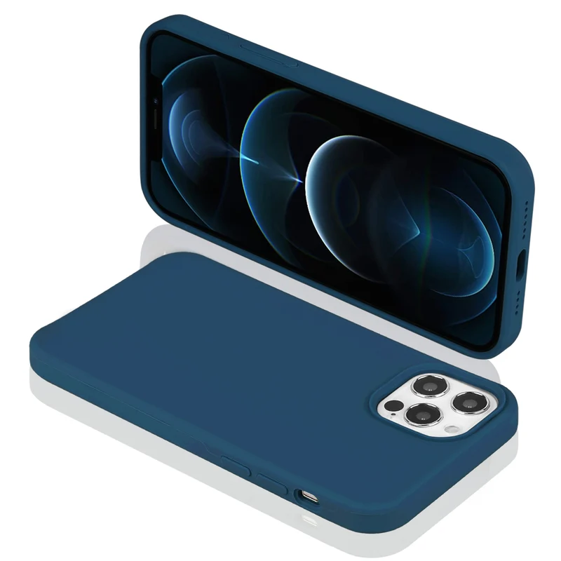 Coque pour Iphone 12 PRO MAX Rigide en Silicone - Bleu