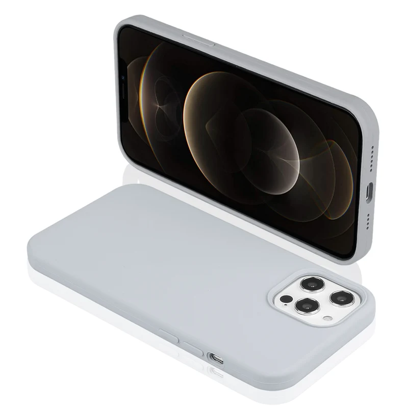 Coque pour Iphone 12 PRO MAX Rigide en Silicone - Argent
