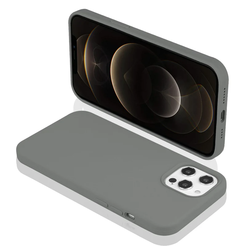 Coque pour Iphone 12 PRO MAX Rigide en Silicone - Gris