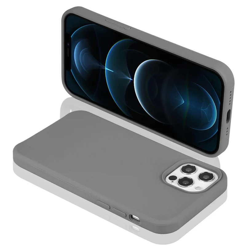 Coque pour Iphone 12 PRO Rigide en Silicone - Gris