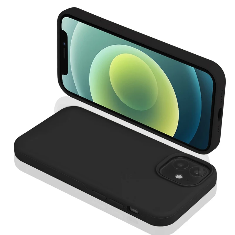 Coque pour Iphone 12 Rigide en Silicone - Noir