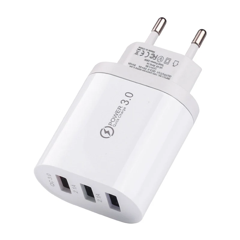 Chargeur Secteur 3 Ports USB - Blanc