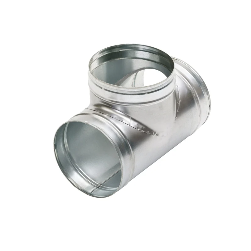 Té équerre 90° galva diamètre 125/125 mm