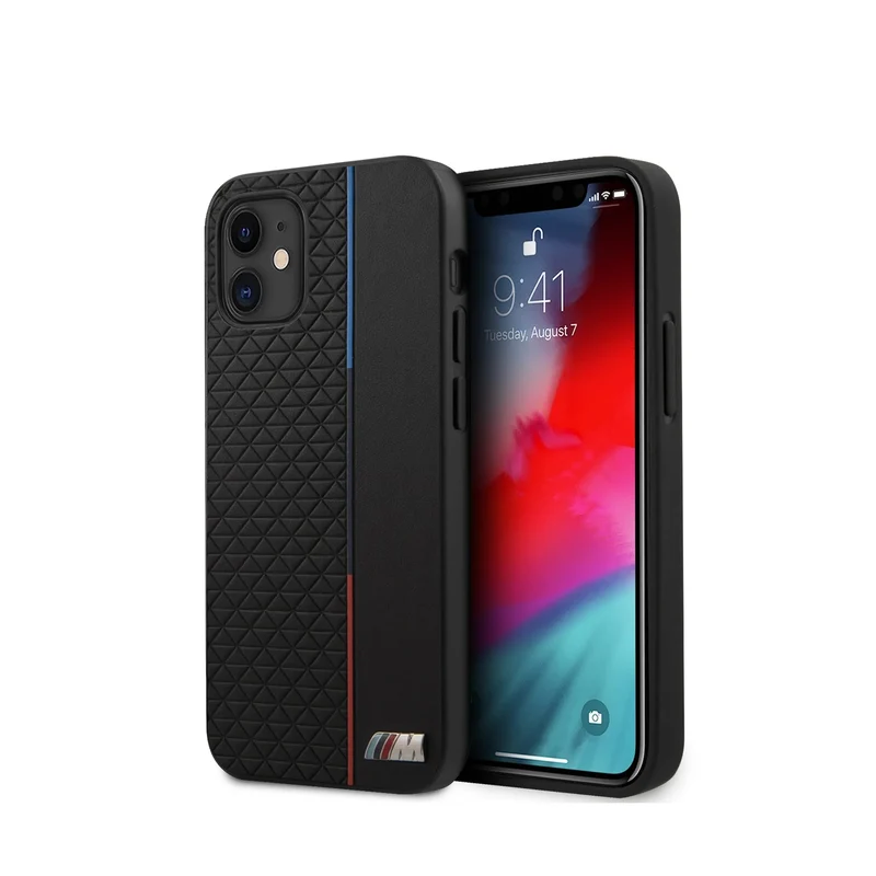 Coque iPhone 12 Mini BMW ligne tricolore