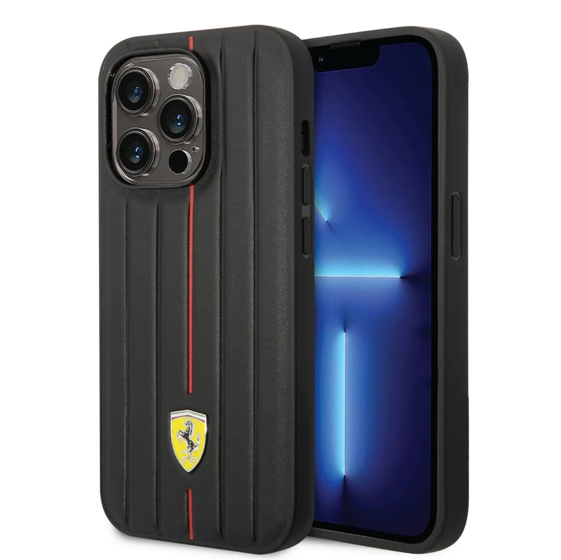 Coque iPhone 14 Pro Ferrari cuir véritable