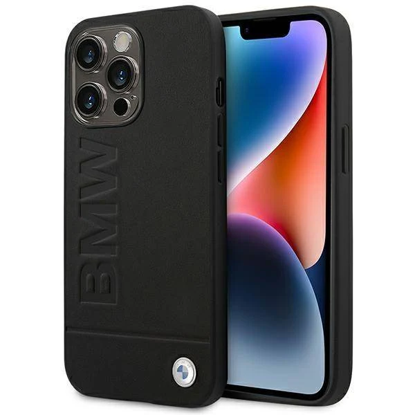 Coque iPhone 14 Pro BMW cuir véritable