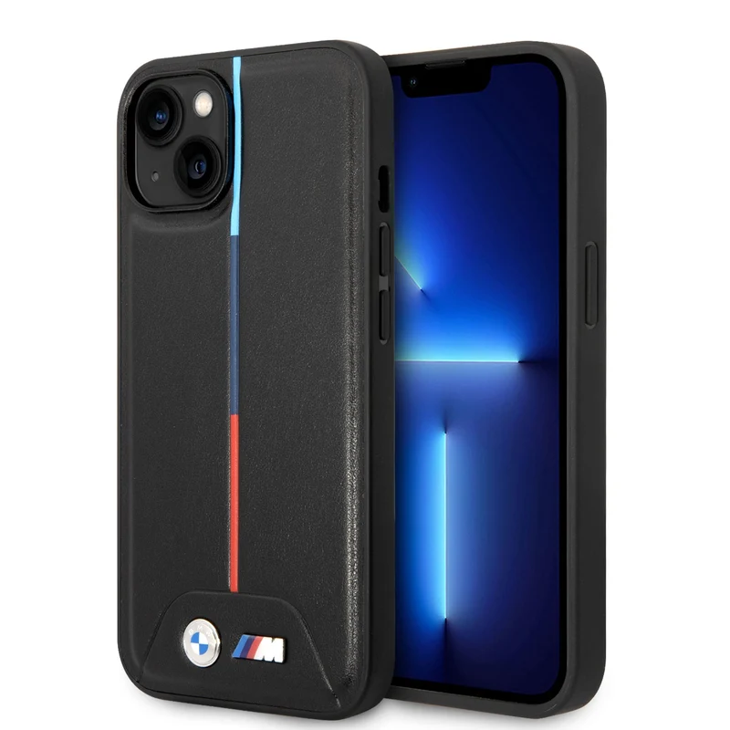 Coque iPhone 14 Plus BMW lignre tricolore
