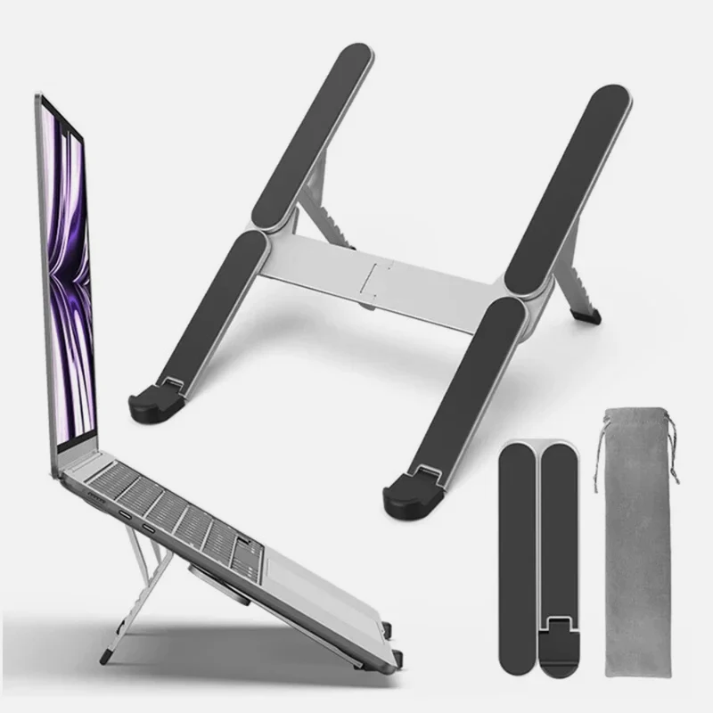 Support ordinateur portable arrondi pliable
