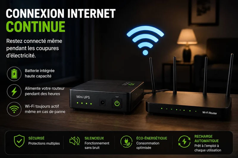 Mini UPS Intelligent pour Routeur Wi-Fi 🔋📶
