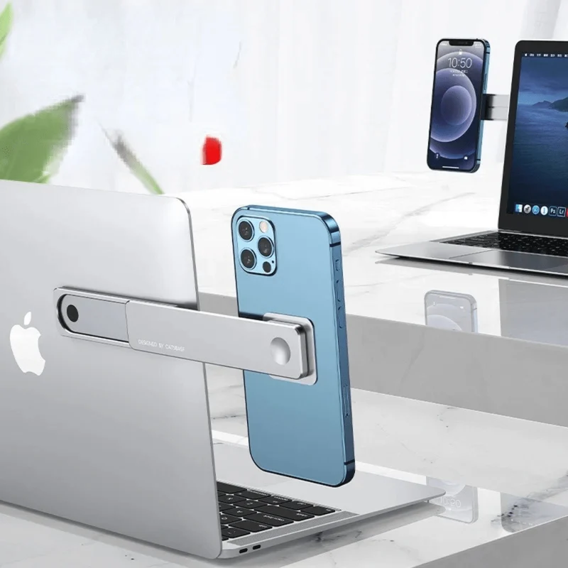 Support téléphone magnétique en alliage d'aluminium pour ordinateur portable