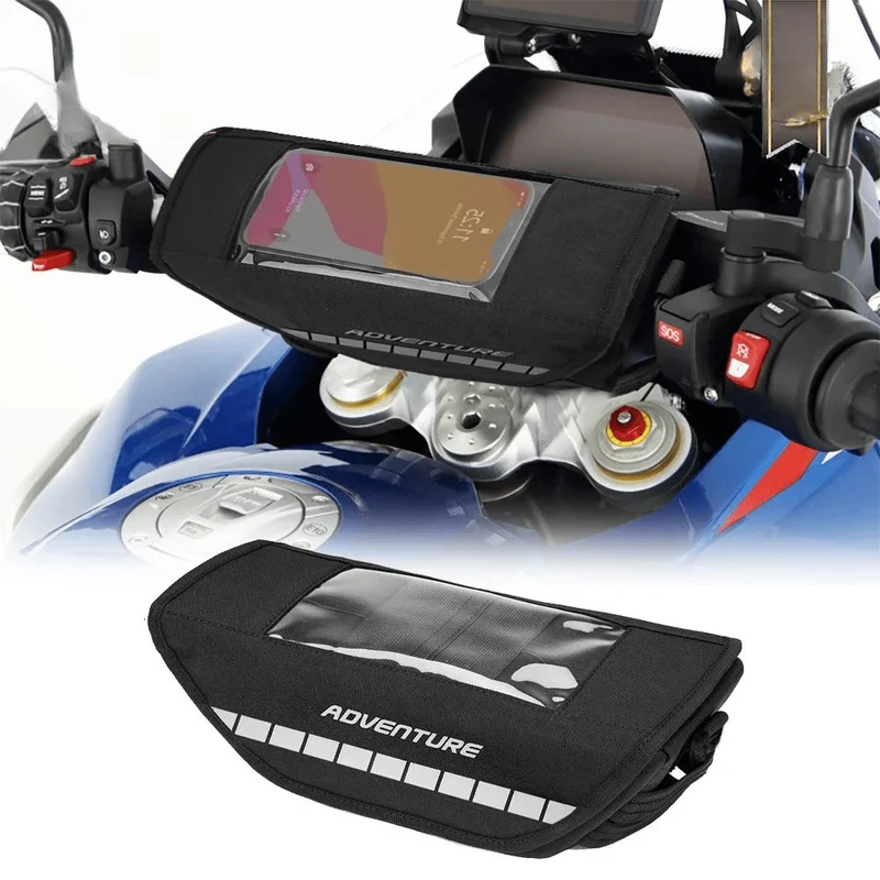 Sacoche de guidon pour moto avec porte téléphone