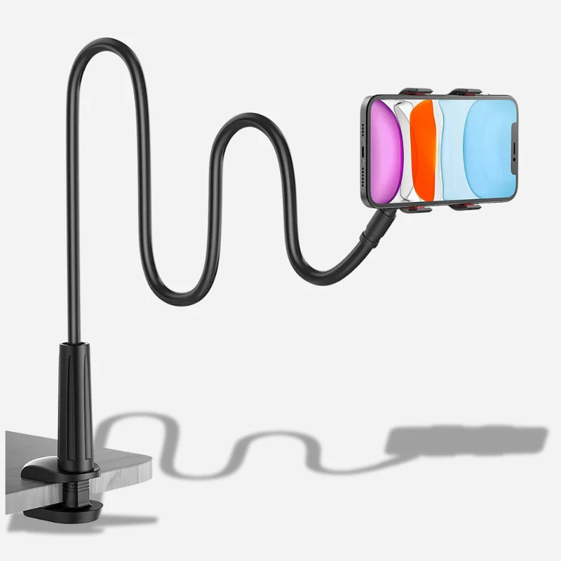 Support téléphone bureau à bras long flexible