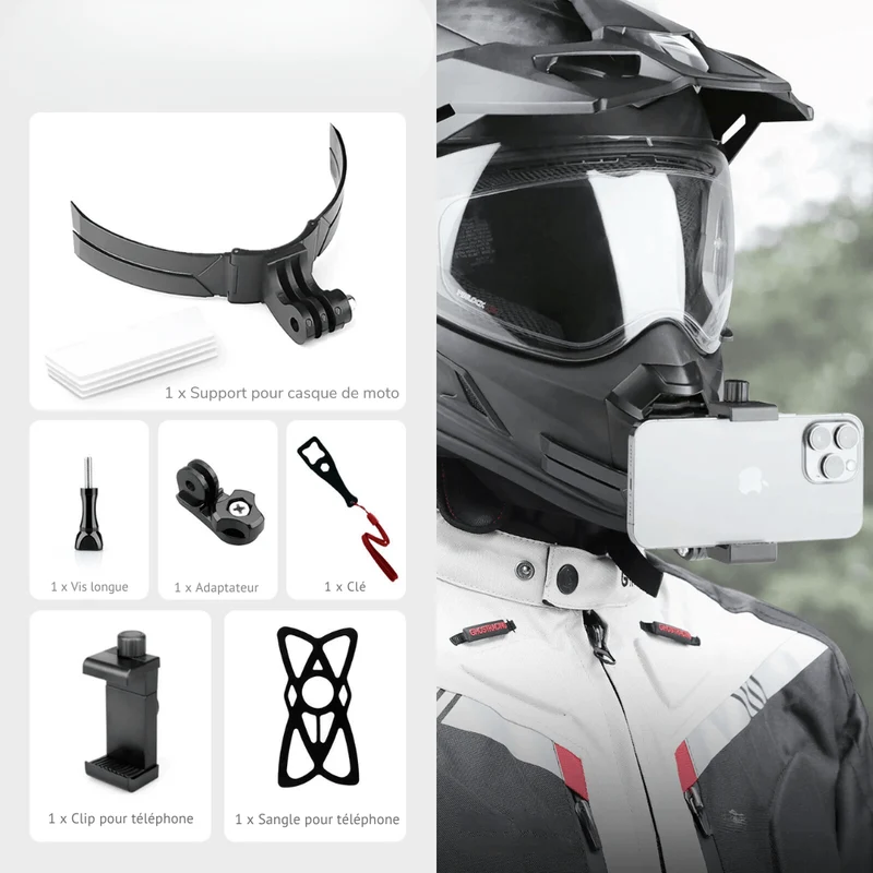 Support téléphone pour casque moto