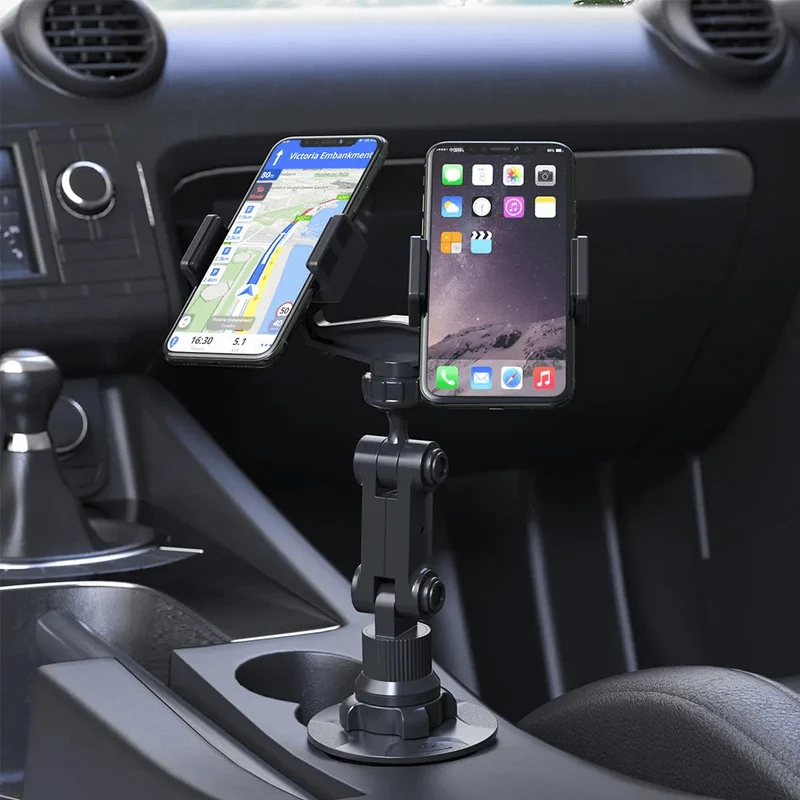 Support téléphone porte gobelet double pince