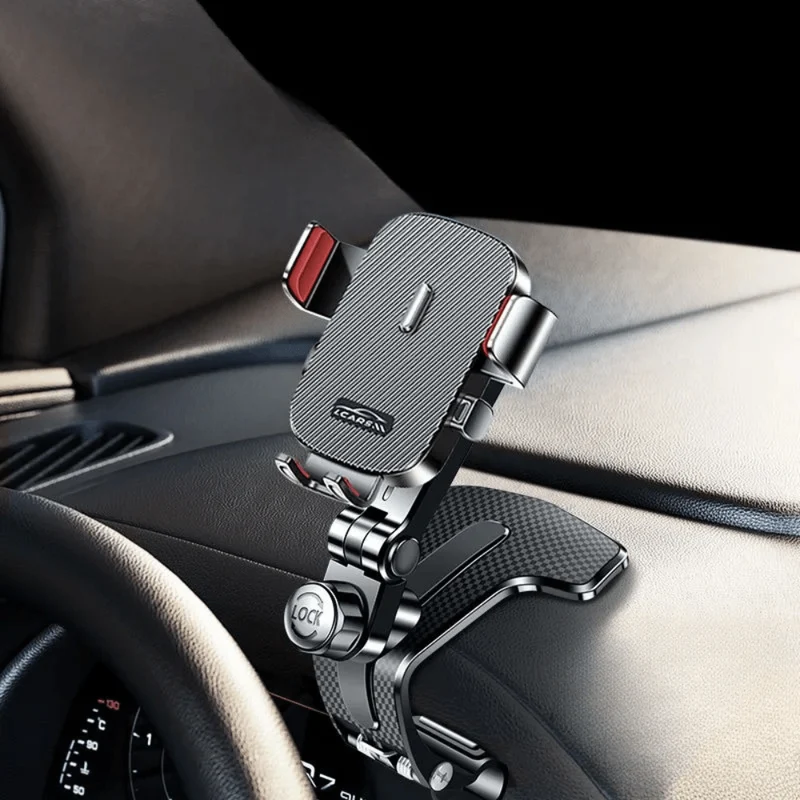 Support téléphone voiture tableau de bord avec double articulation