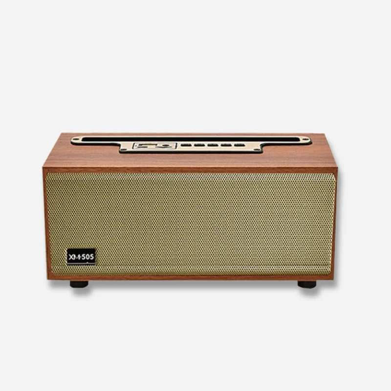 Support téléphone bureau en bois avec haut parleur