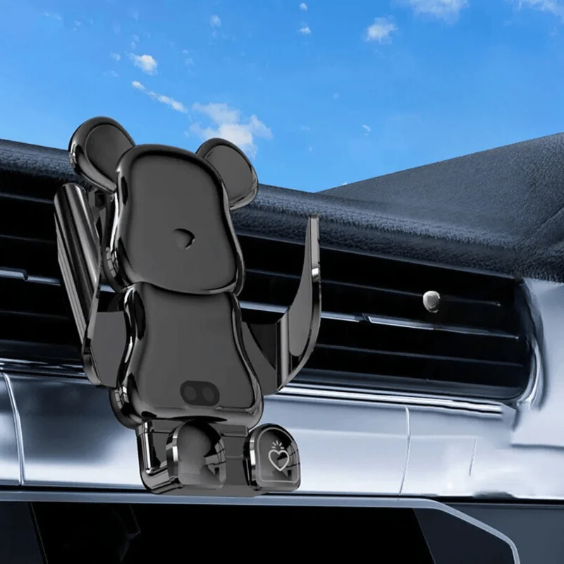 Support téléphone ours voiture grille aération avec chargeur