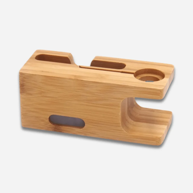 Support téléphone bureau universel en bois
