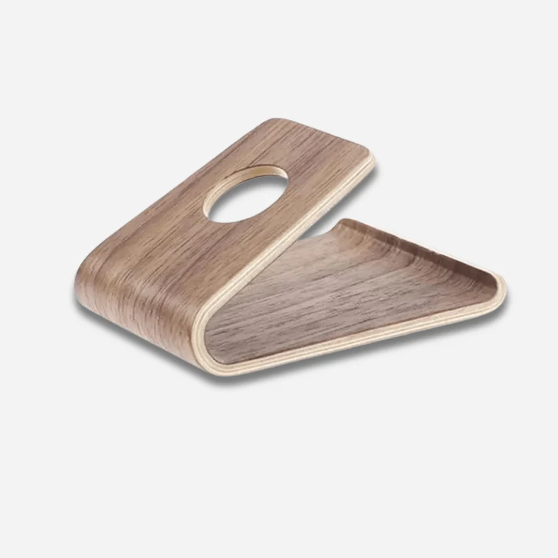 Support téléphone bureau universel en bois massif