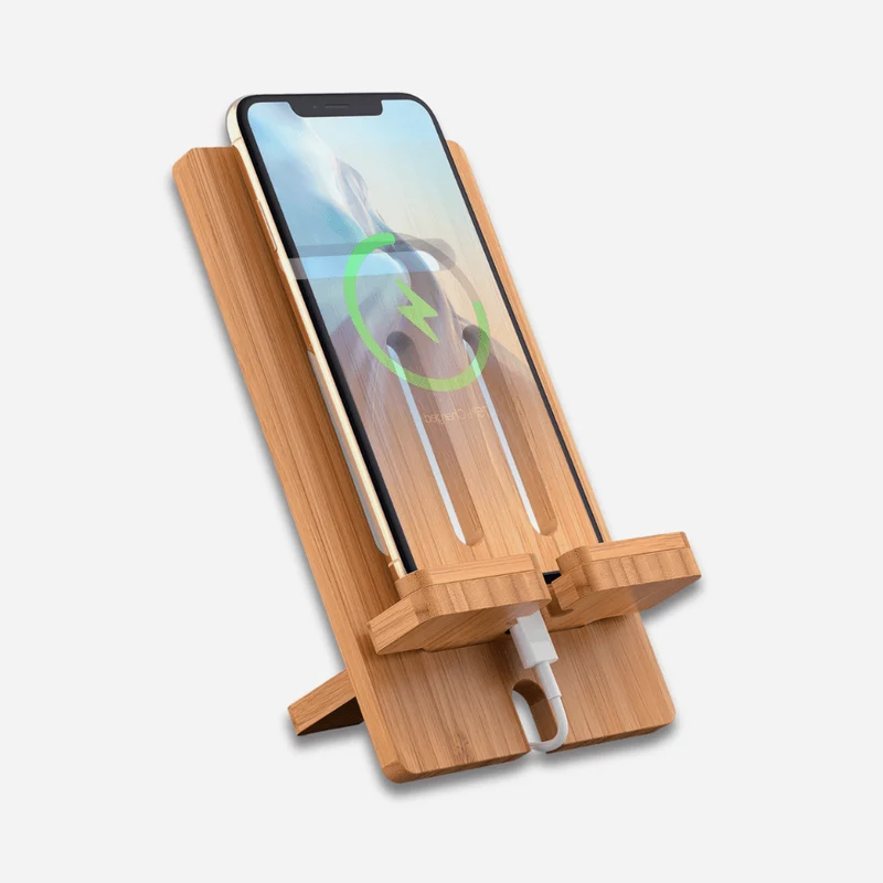 Support téléphone bureau en bois à assembler