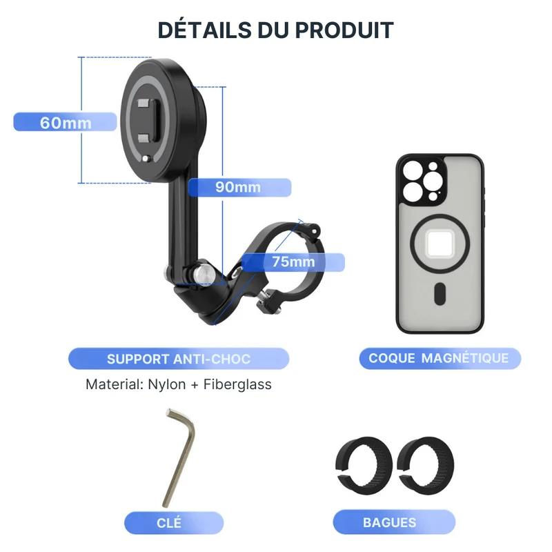 Support téléphone moto Iphone 15 antichocs