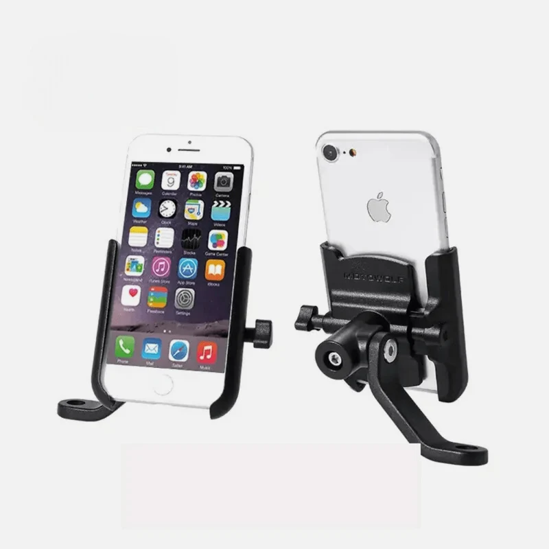 Support téléphone moto rétroviseur universel en aluminium