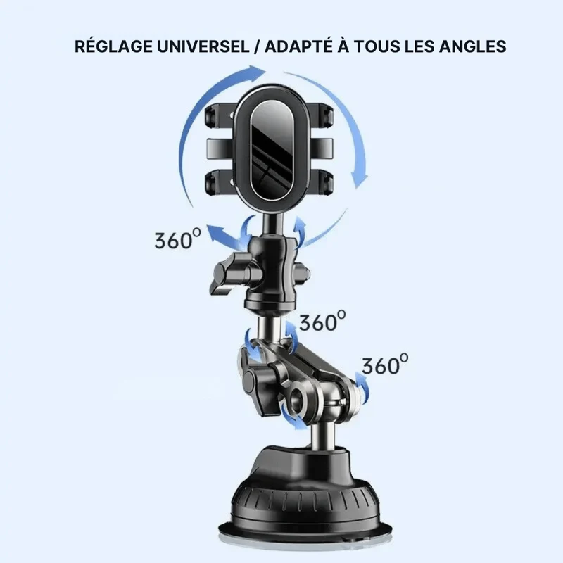 Support téléphone voiture ventouse - MobiGrip VlogMaster