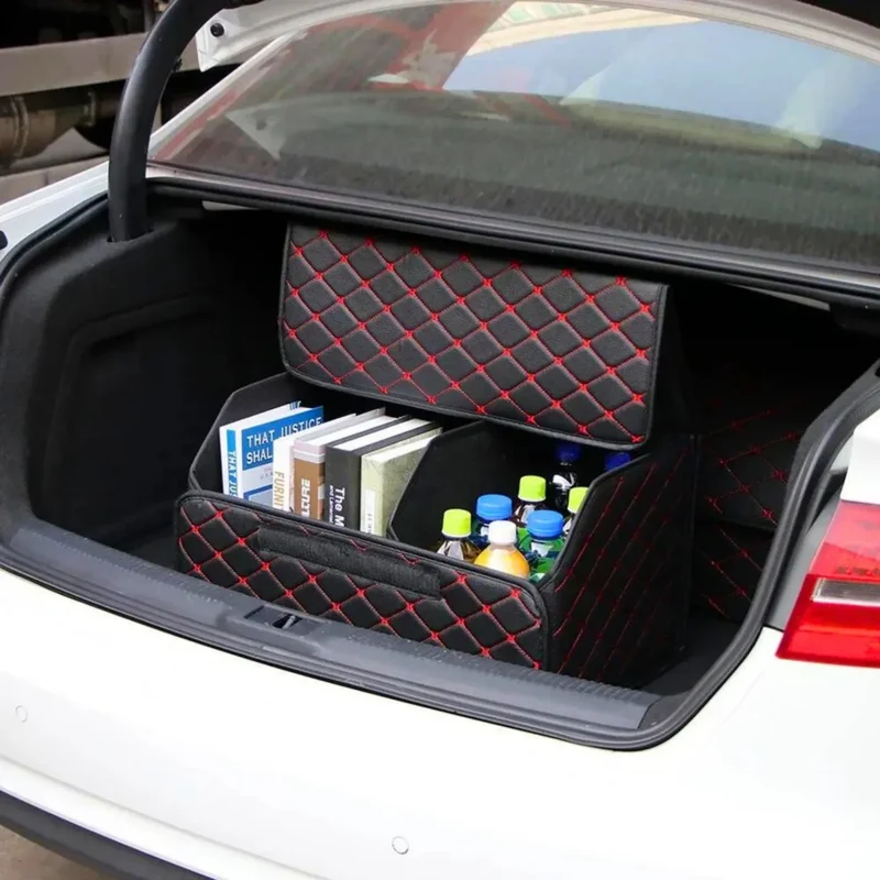 Boîte Rangement Voiture - Rouge Et Noir | RedVault™