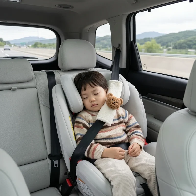 Coussin ceinture voiture nounours - Effet Mouton Blanc
