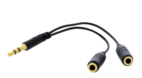 Câble doubleur jack 3,5mm mâle / 2 jack 3,5mm femelle 7cm