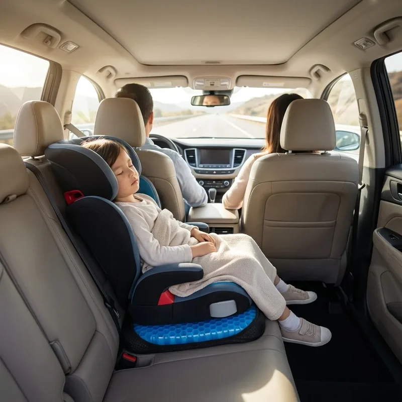 Coussin gel enfant voiture - Gel Bleu Alvéolé