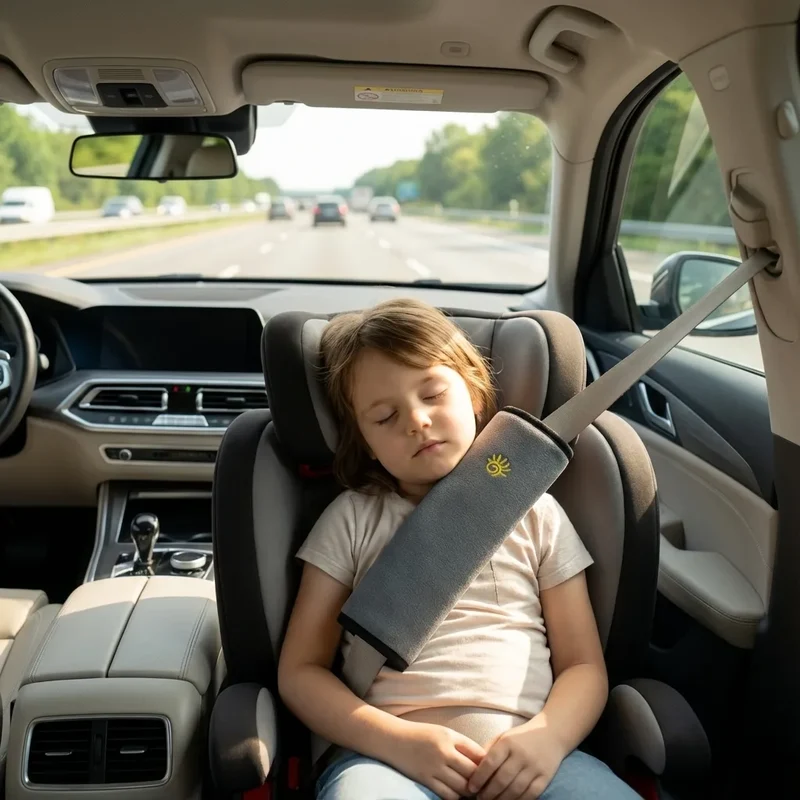 Coussin ceinture voiture enfant - Tissu Respirant Gris
