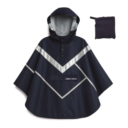 Poncho de pluie imperméable réfléchissant - taille L - BLEU