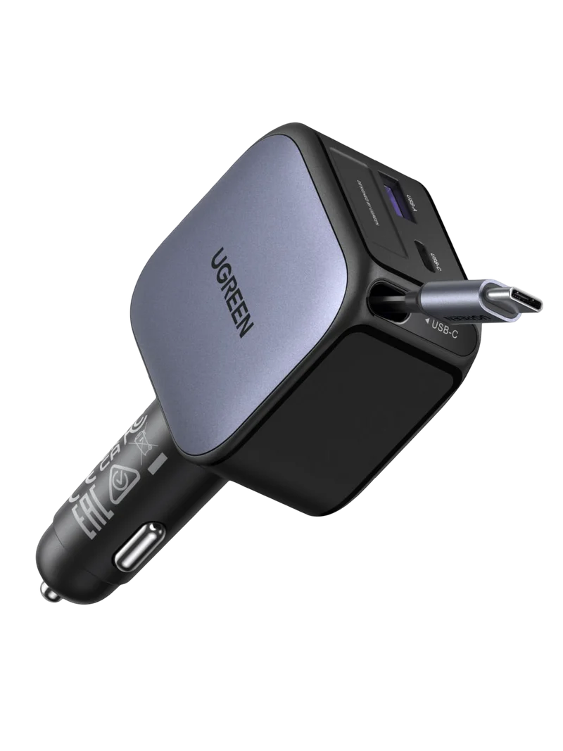 UGREEN Nexode Chargeur voiture 90W avec câble USB-C rétractable