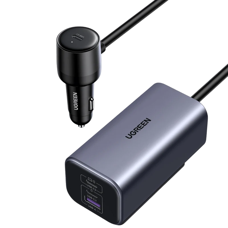 UGREEN 130W Chargeur Allume Cigare USB C GaN PD3.0 QC 4.0 PPS Chargeur Voiture Rapide 4 Ports