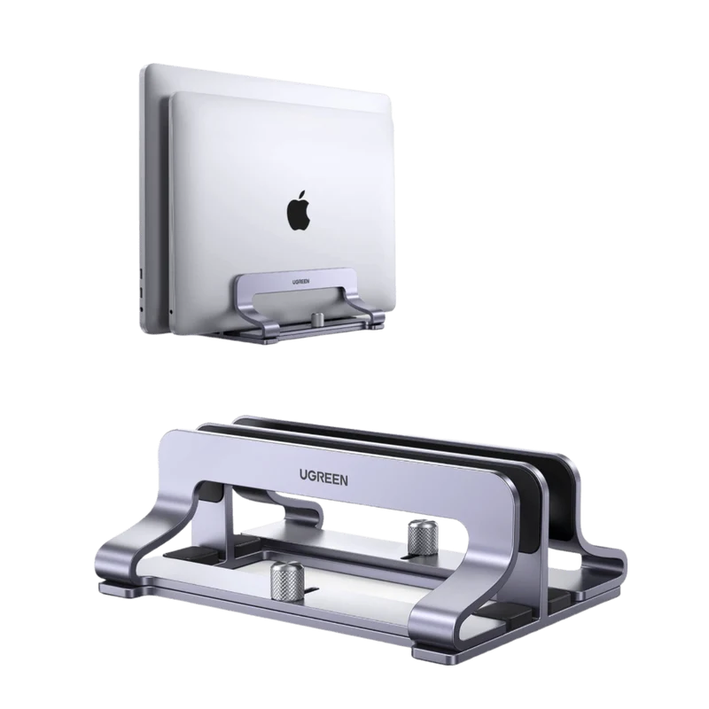 UGREEN 2 en 1 Support Ordinateur Portable Vertical Laptop Stand en Aluminium Double Porte PC Portable Bureau