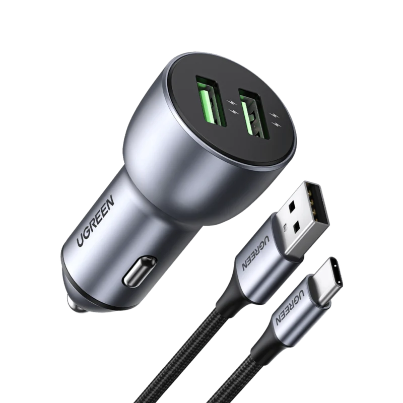 UGREEN Chargeur Allume Cigare USB QC 3.0 36W 2 Ports Chargeur Voiture