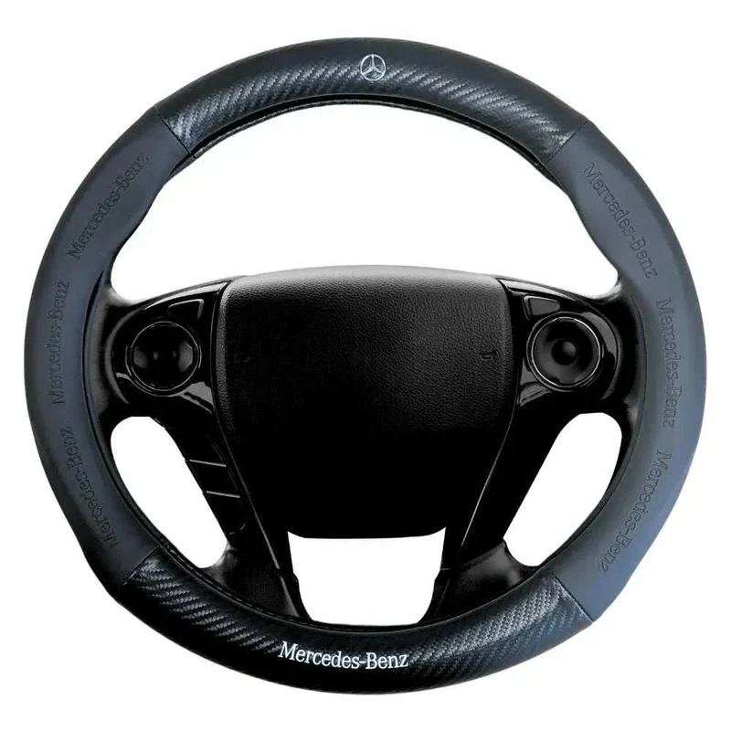 Couvre Volant Mercedes Premium – Simili Cuir Effet Fibre de Carbone | Confort, Grip Antidérapant