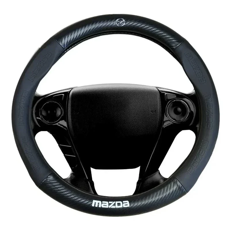 Couvre Volant Mazda – Simili Cuir Effet Fibre de Carbone | Confort, Grip Antidérapant & Rénovation