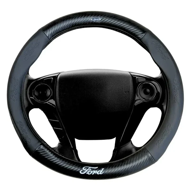 Couvre Volant Ford – Simili Cuir Effet Fibre de Carbone | Confort, Grip Antidérapant & Rénovation