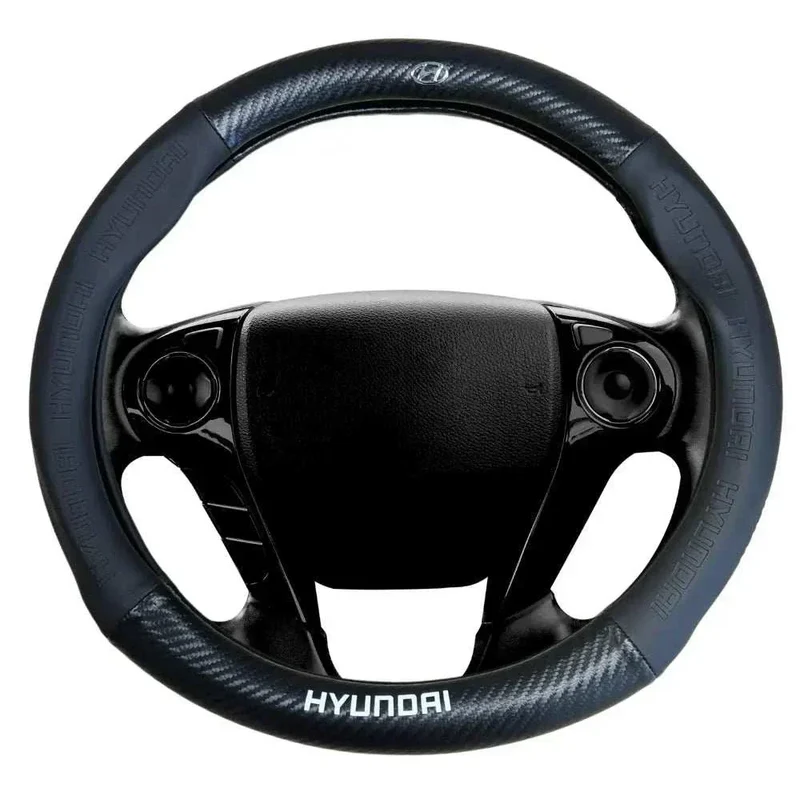 Couvre Volant Hyundai – Simili Cuir Effet Fibre de Carbone | Confort, Grip Antidérapant & Rénovation