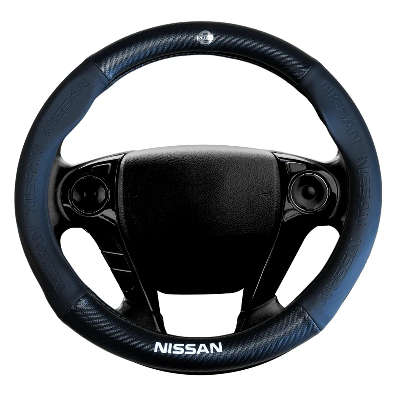 Couvre Volant Nissan – Simili Cuir Effet Fibre de Carbone | Confort, Grip Antidérapant & Rénovation