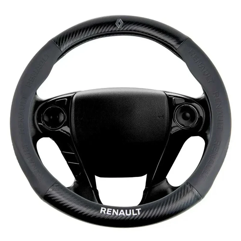 Couvre Volant Renault – Simili Cuir Effet Fibre de Carbone | Confort, Grip Antidérapant & Rénovation