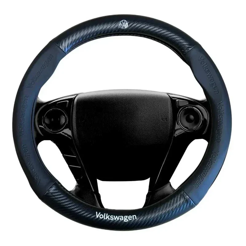 Couvre Volant Volkswagen – Simili Cuir Effet Fibre de Carbone | Confort, Grip Antidérapant & Rénovation